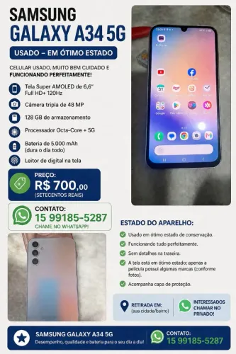 Celular Galaxy A 34 5ga