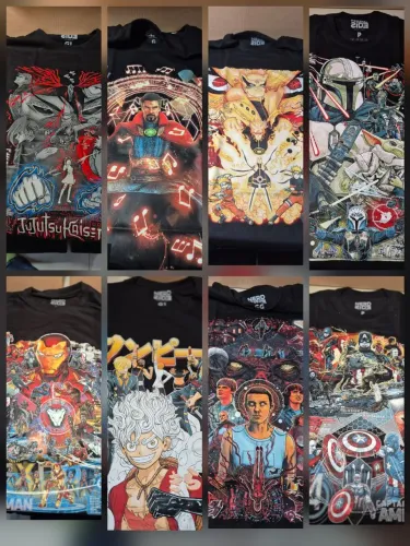 Camisetas geek heróis e anime