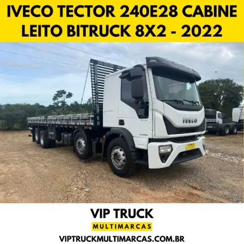 Iveco Tector 240e28 Cabine Leito Teto Baixo Bitruck 8x2 com Carroceria