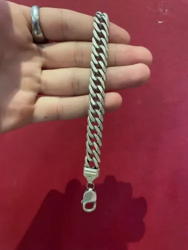 pulseira prata elo triplo 32gm