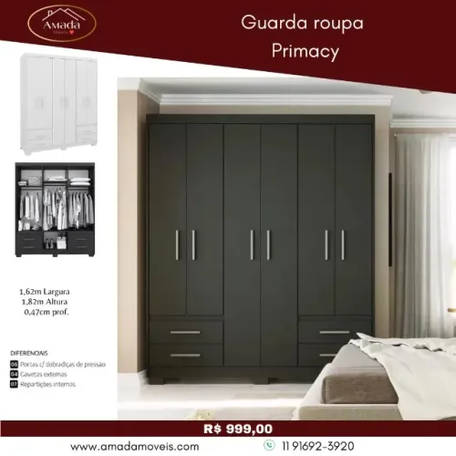 Guarda roupa Primacy, a pronta entrega 