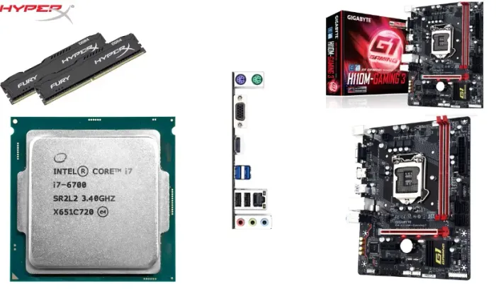 Kit placa mãe i7 6700 sexta geração + 12 gigas memoria DDR4