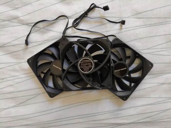 Kit 4x Fans Ventiladores Ventoinhas Teucer B12025-B 120mm