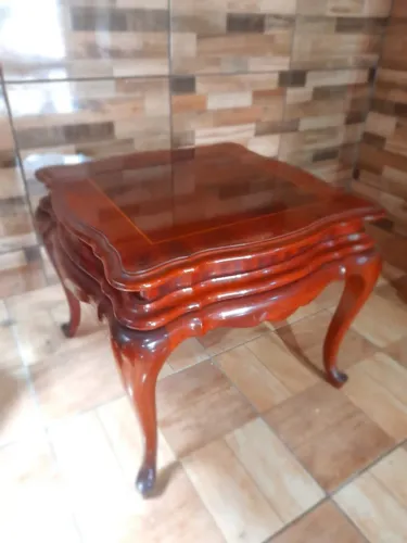 Mesa lateral Luís XV madeira maciça antigo antiquario linda decoração móveis antiguidade
