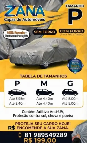 Capa para automóvel vários tamanhos