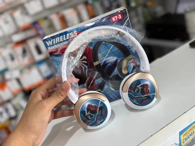 Fone via Bluetooth homem aranha infantil