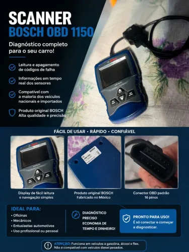 Scanner Automotivo Bosch OBD 1150 Original - Diagnóstico OBD2