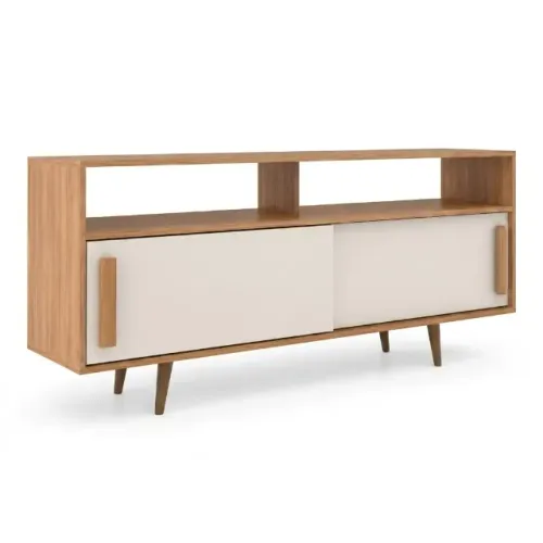 Rack Filadélfia Freijó/Off White 150cm - Novo Direto de Loja