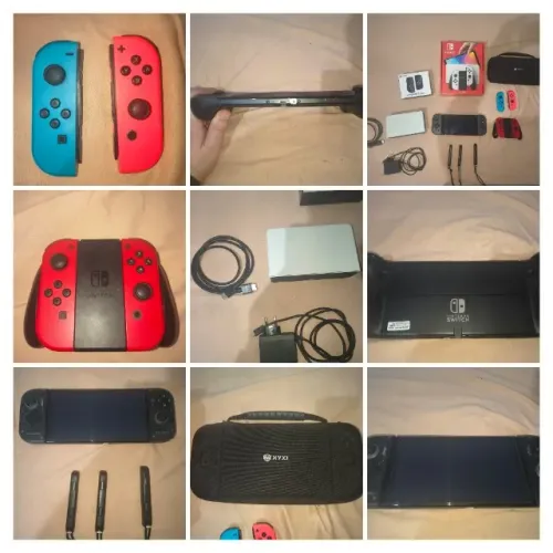 NINTENDO SWITCH OLED DESBLOQUEADO 128GB MAIS ACESSÓRIOS - TEM QUE BUSCAR