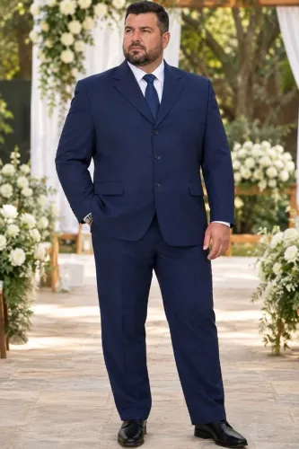 Terno Masculino Azul Marinho Mr. Fortune - Texturizado -Tamanho 56 (Nunca Usado)