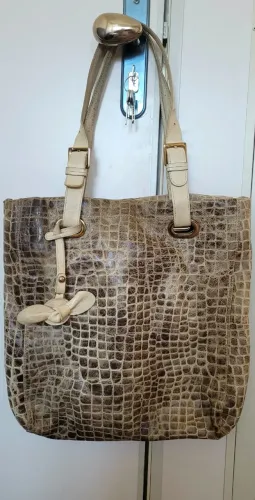 Bolsa Grande Jorge Bischoff, Couro Croco (Original)