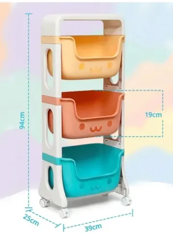 Organizador brinquedos carrinho prateleiras coloridas