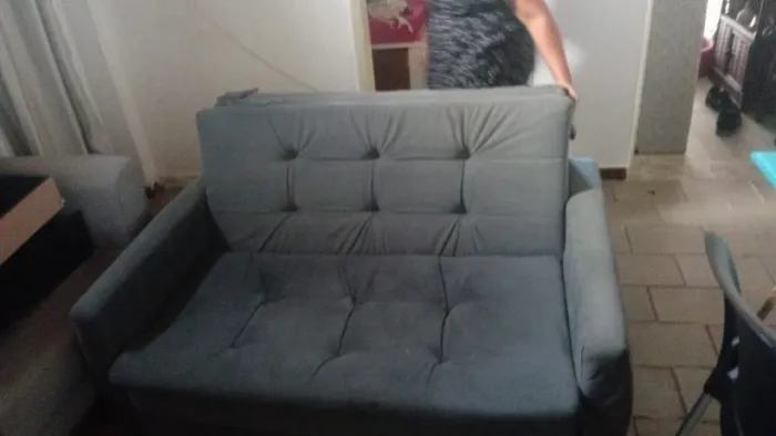 Sofa cama reclinavel, cor cinza