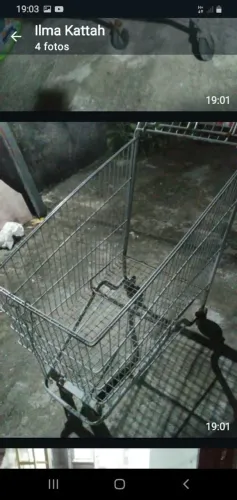 CARRO DE SUPERMERCADO FERRO PESADO VÁRIAS UTILIDADES RODAS PERFEITAS FORTES GRANDE 