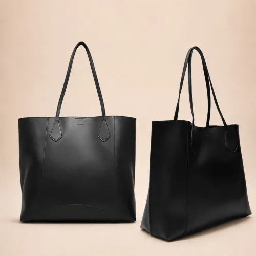 Bolsa Shopping Preta Grande Recortes-Arezzo