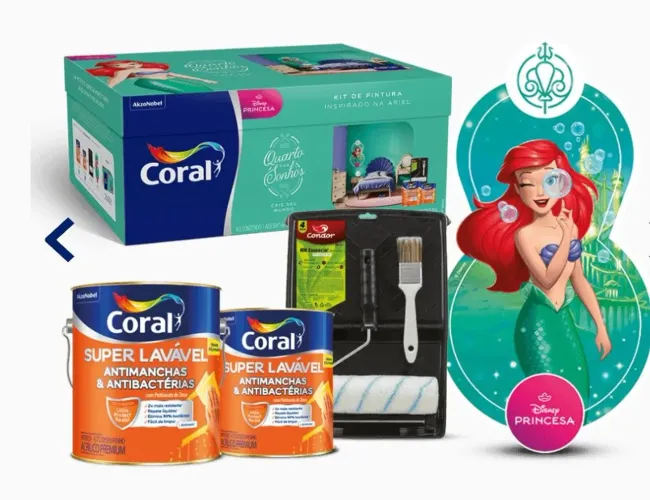 Kit completo Tinta coral quarto dos sonhos Disney