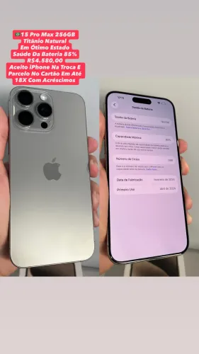 iPhone 15 Pro Max 256GB De Armazenamento | Titânio Natural ( Usado )