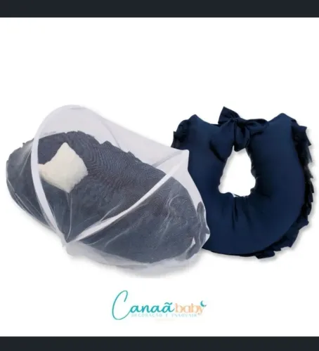 Kit redutor de berço com mosquiteiro é almofadinha é almofada de amamentação 