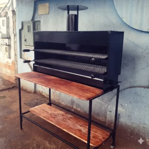 Churrasqueira para espetinho com exaustor com 130 de comprimento toda desmontável 