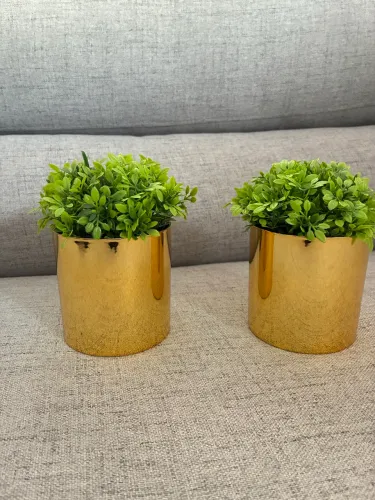 Kit com. Dois vasos decorativos dourado (novo)