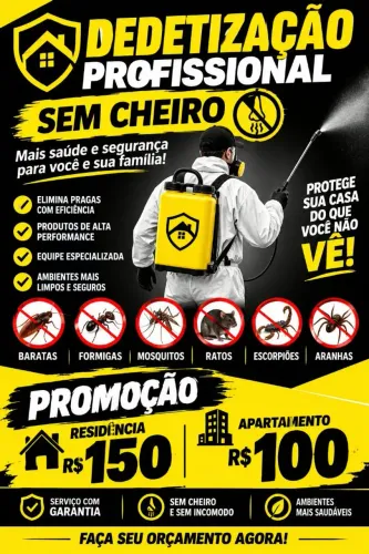 Dedetização profissional sem cheiro promoção