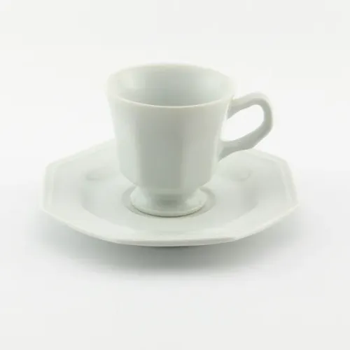 Par De Xícara De Café Prisma 60 Ml  Porcelana Branca Schmidt
