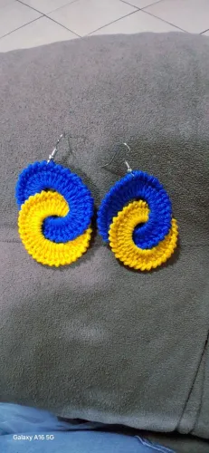 Brincos de crochê Brasil 
