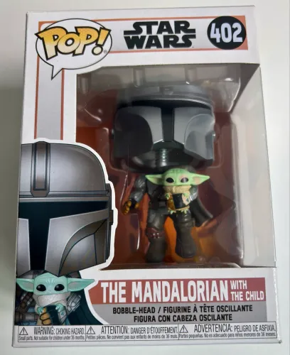 Funko Pop! 402 Star Wars The Mandalorian With The Child - Original em Ótimo Estado