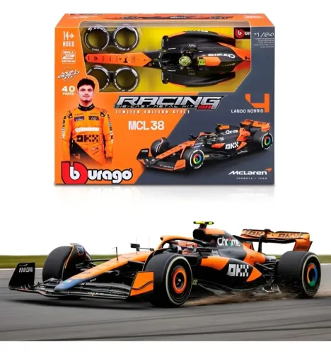 Kit Montar Miniatura F1 2024 McLaren MCL38 #4 C Piloto Norris Metal Bburago 1:24 Lacrado
