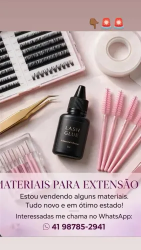 Materiais para extensão de cílios