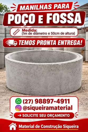 Anel manilha poço e fossa