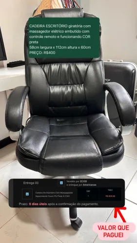 CADEIRA GAMER / ESCRITÓRIO / HOME OFFICE R$400