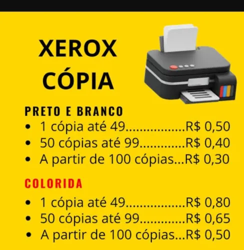 Serviços de impressão em preto e branco