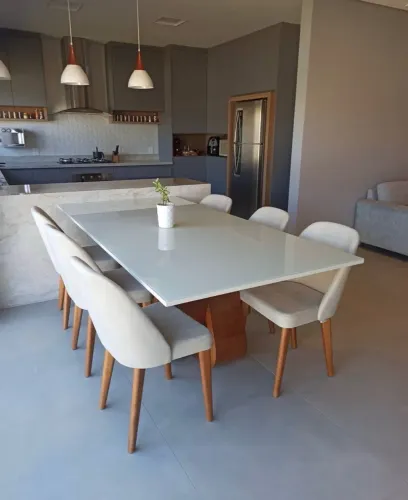 Mesa de luxo 6 cadeiras