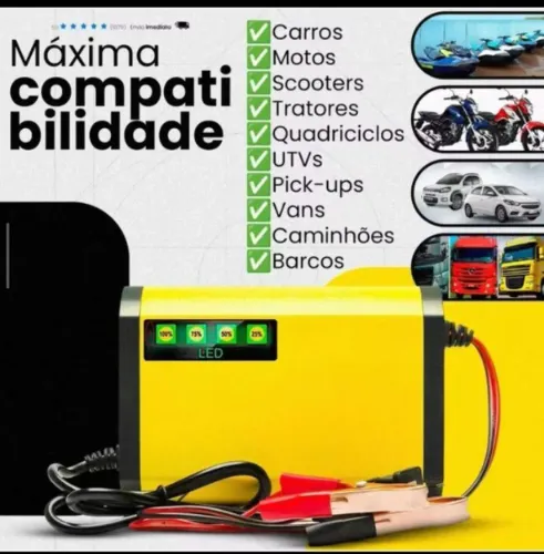 Carregador de Bateria carro E Motos 