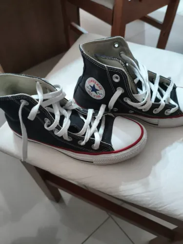 Tênis converse cano longo preto 33