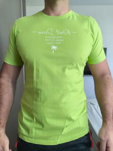 Camiseta Khelf Denim Verde limão tamanho M