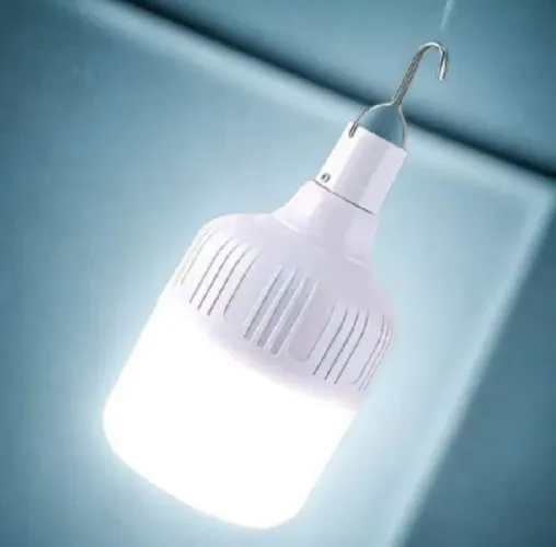 Lâmpada de emergência portátil camping led 50w recarregável USB com gancho.