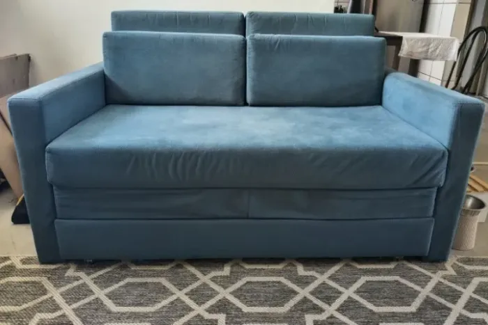 Sofá Cama Castor Casal Salerno Max Suede Azul 2 Lugares