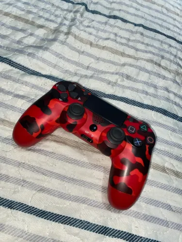 Controle Ps4 Vermelho Camuflado
