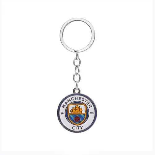 Chaveiro manchester city de metal 3D colorido