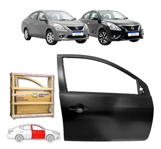 Porta Dianteira Versa 2011 A 2020 S Sl Sv Novo Ld Dianteira Direito Preto
