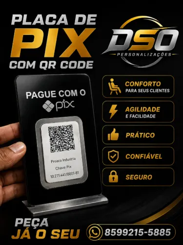 Placa de Pix com QR Code