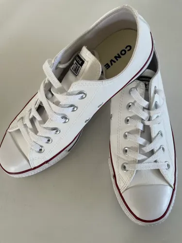 Converse all Star Chuck Taylor Couro branco Original - Tamanho 39
