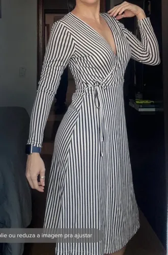 Vestido listrado midi H&M