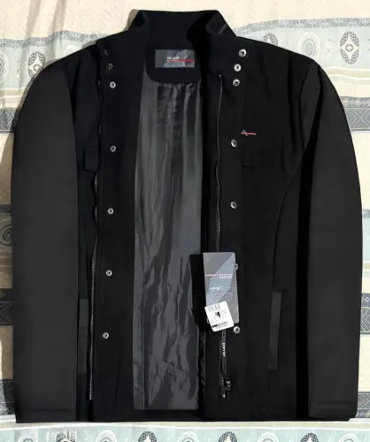 Jaqueta Casaco ARAMIS de Lã, NOVO. Cor Preto.
