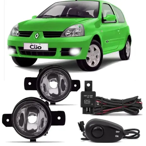 Kit Farol de Milha Neblina Auxiliar Renault Clio ano 2003 até 2012
