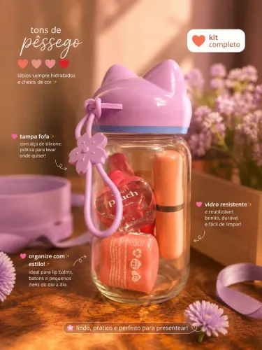 Kit Gloss Infantil no Copinho de Vidro ? Presente Fofo e Criativo