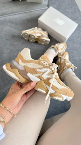Tênis New Balance 9060 Couro Nude/Branco Feminino