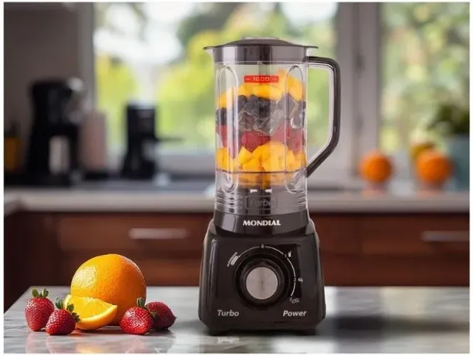 Liquidificador Mondial L-98-B Pratic Turbo 550W com Jarra de 2,2L - 110V/220V